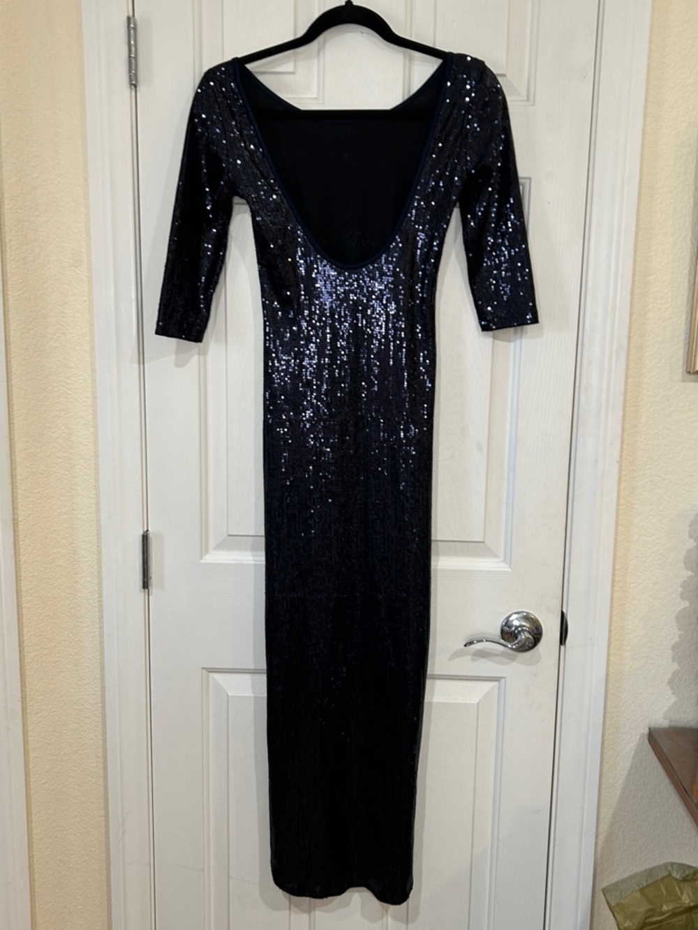 Lovely Day Sparkly Black Sequin High-Low Midi/Maxi Party Dress – Size Small - Picture 6 of 8